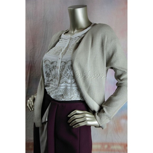 $2525 NWT GIORGIO ARMANI Gray Ribbed Cardigan Sweater 6 - Picture 5 of 7